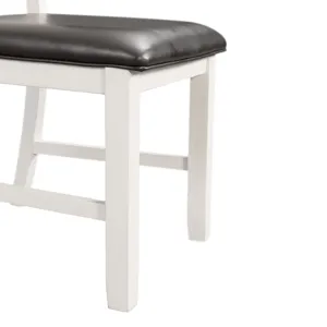 Martin Dining Side Chair with Black PU - White Finish  (2 Per Carton)