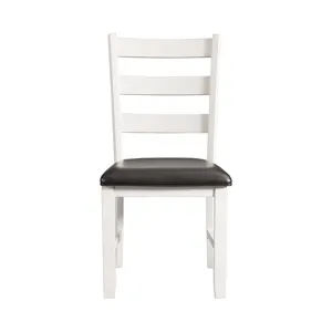 Martin Dining Side Chair with Black PU - White Finish  (2 Per Carton)