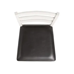 Martin Dining Side Chair with Black PU - White Finish  (2 Per Carton)