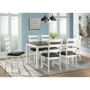 Martin Dining Side Chair with Black PU - White Finish  (2 Per Carton)