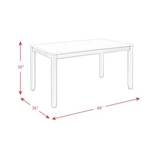Martin 5 Pc Dining set (Dark Brown Top - White Base)