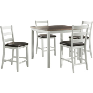 Martin 5pc Counter Set (Dark Brown Top - White Base)