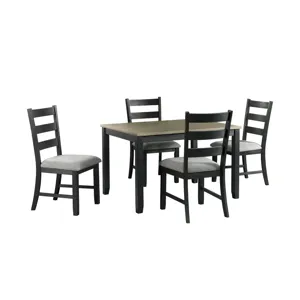 Martin 5 pc Dining Set (Black Base)