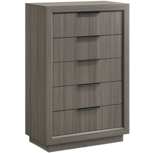 Martina 5-Drawer Chest in Grey