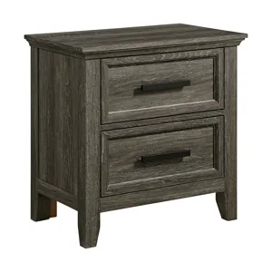Matias Bedroom Set with Twin Headboard, Dresser, Mirror & Nightstand in Mocha Grey