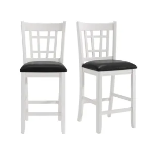 Max Pub Chair with Black PU in White (2 Per Carton)