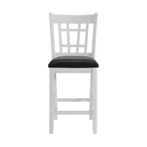 Max Pub Chair with Black PU in White (2 Per Carton)
