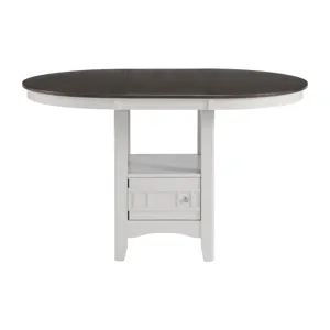 Max Pub Table with Brown Top in White