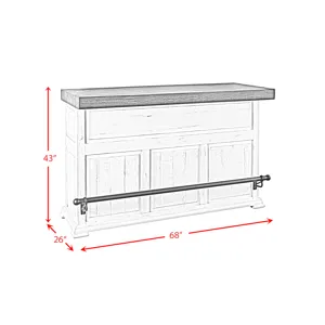 Condesa 68\" Bar Table White Base Tobacco Top