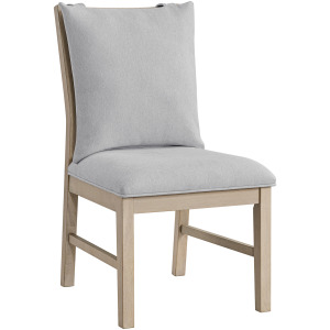 Monterey Dining Side Chair with Cushion and White Fabric in Ash