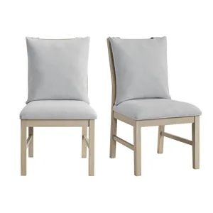 Monterey Dining Side Chair with Cushion and White Fabric in Ash (2 Per Carton)