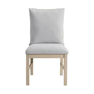 Monterey Dining Side Chair with Cushion and White Fabric in Ash (2 Per Carton)