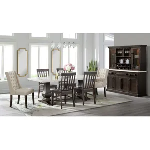 Monticello White Marble Buffet in Dark