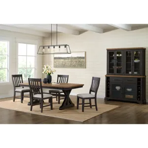 Montrose Dining Side Chair with Light Grey Fabric in Espresso