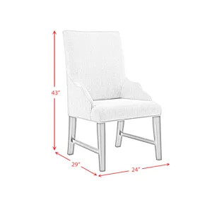 Montrose Dining Host Chair with Light Grey Fabric in Espresso