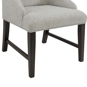 Montrose Dining Host Chair with Light Grey Fabric in Espresso