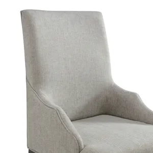 Montrose Dining Host Chair with Light Grey Fabric in Espresso