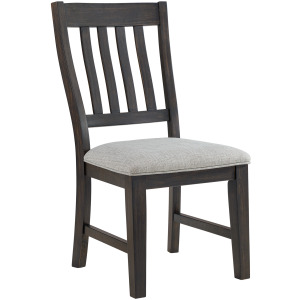 Montrose Dining Side Chair with Light Grey Fabric in Espresso