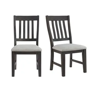 Montrose Dining Side Chair with Light Grey Fabric in Espresso