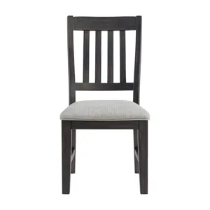 Montrose Dining Side Chair with Light Grey Fabric in Espresso