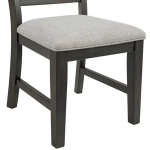 Montrose Dining Side Chair with Light Grey Fabric in Espresso