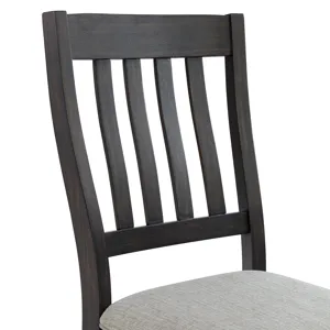 Montrose Dining Side Chair with Light Grey Fabric in Espresso