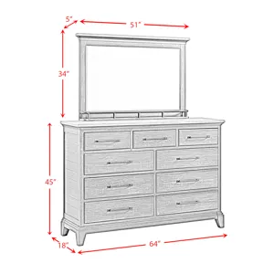 Montrose Dresser and Mirror Set in Espresso & Brown