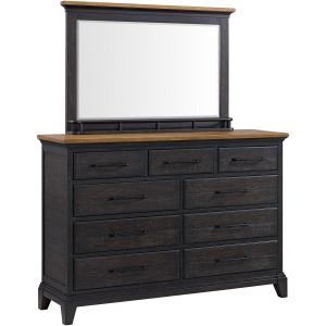 Montrose Dresser and Mirror Set in Espresso & Brown