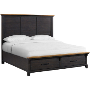 Montrose King Storage Bed in Espresso & Brown