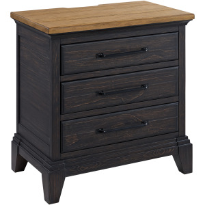 Montrose Nightstand with Charger & Sensor Light in Espresso & Brown