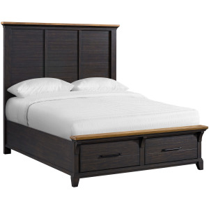 Montrose Queen Storage Bed in Espresso & Brown