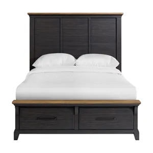 Montrose Queen Storage Bed in Espresso & Brown