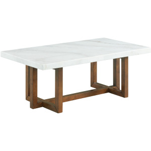 Morris Coffee Table in Espresso W/White Marble Top