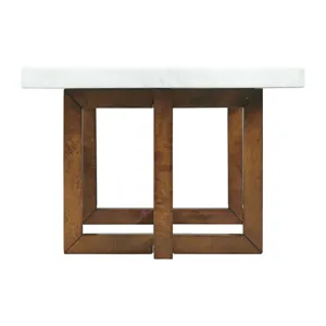 Morris Coffee Table in Espresso W/White Marble Top