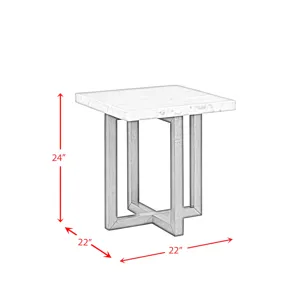 Morris End Table in Espresso W/White Marble Top