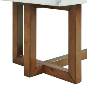Morris Coffee Table in Espresso W/White Marble Top