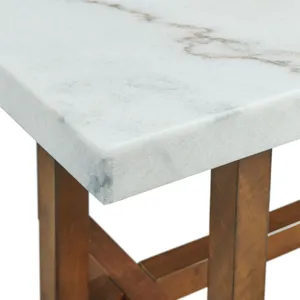 Morris Coffee Table in Espresso W/White Marble Top