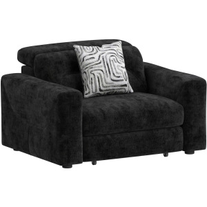 Murano 2 Arm Larger Slider Recliner with Manual Headrest, 1 Pillow 23” in Liberty Black