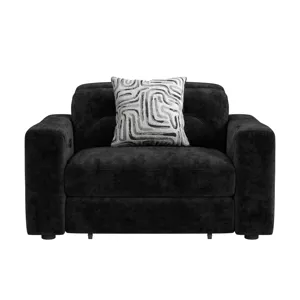 Murano 2 Arm Larger Slider Recliner with Manual Headrest, 1 Pillow 23” in Liberty Black