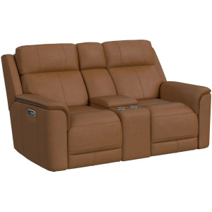 Mustang P3 Loveseat with Console in Aline Butternut