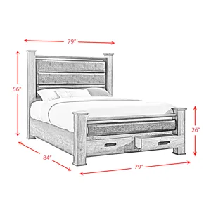 Nathan King Storage Poster Bed