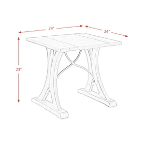 New Brunswick (T682-125) New Bedford- Square End Table- Allegro Brown
