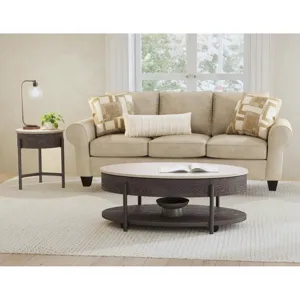 Nica Lift Top Coffee Table in White and Brown