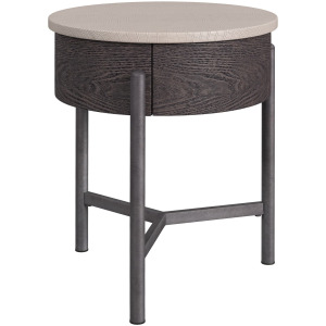 Nica End Table in White and Brown