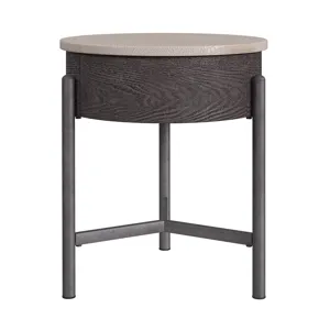 Nica End Table in White and Brown