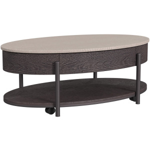 Nica Lift Top Coffee Table in White and Brown