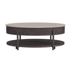 Nica Lift Top Coffee Table in White and Brown