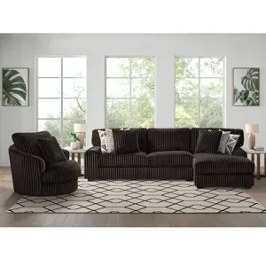 Arizona Swivel Chair with 1 Pillow 20” in Grand Cord Espresso