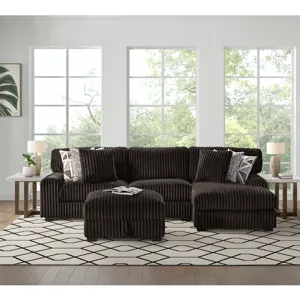 Nightfall Storage Ottoman in Grand Cord Espresso
