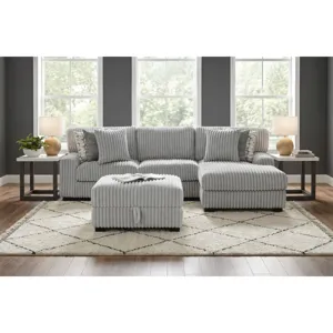 Nightfall Storage Ottoman in Grand Cord Light Grey